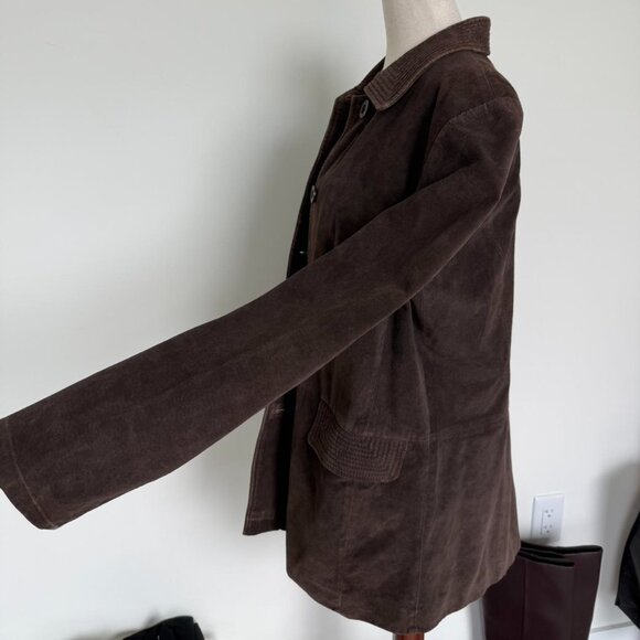 Y2K brown suede leather jacket - Picture 4 of 8